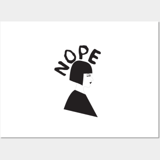 NOPE! Girl boss Feminist Silhouette Print Posters and Art